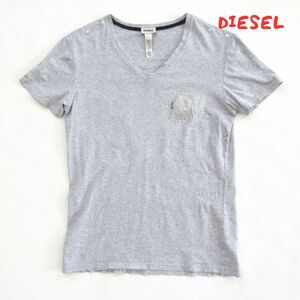 【DIESEL】ディーゼル　スタッズ　半袖　VネックTシャツ　0148