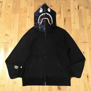 Blue camo × Black シャーク パーカー Lサイズ shark full zip hoodie a bathing ape BAPE エイプ ベイプ アベイシングエイプ 迷彩 oni1