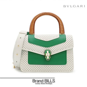 未使用品 BVLGARI ブルガリ セルペンティ カサブランカ フォーエバー ハンドバッグ ショルダーバッグ 2way 292330 グリーン ホワイト