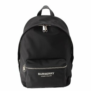 【バーバリー】Burberry　ロゴプリント ナイロン×レザー バックパック リュック 8063495 ブラック 【中古】【正規品保証】212863