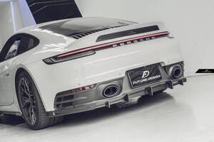 【FUTURE DESIGN 正規品】Porsche ポルシェ 911 992 Carrera リア ディフューザー 本物Drycarbon ドライカーボン カスタム エアロ