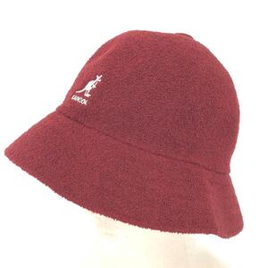 未使用品◆KANGOL カンゴール バケットハット 帽子 M◆ ボルドー パイル地 ロゴ詩集 ユニセックス 帽子 ハット hat 服飾小物