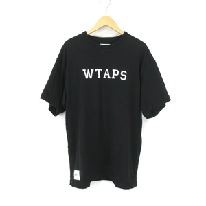 ダブルタップス WTAPS ロゴ 半袖 Tシャツ 黒 ブラック 03 241ATDT-CSM21 ☆AA★ メンズ