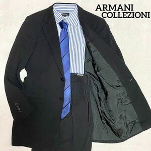 A32 ARMANI COLLEZIONI　アルマーニコレツォーニ　スーツセット　ブラック　黒　46R表記（M相当）