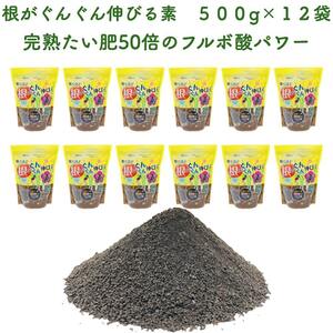 驚くほど根がぐんぐん伸びる素 500g×12袋 園芸用 グランドカバー 土壌改良剤 天然の腐植物質 土壌改良 ガーデニング 野菜