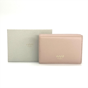 ヌール Wホック 三つ折り 財布 レザー ピンク コンパクトウォレット MERE WALLET DUSTYPINK 日本製 箱付