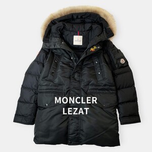 希少 MONCLER モンクレール LEZAT ルザット ラクーン ファー ダウンコート ダウンジャケット 黒 ブラック 164cm 14anni キッズ レディース