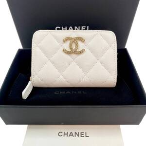 美品 CHANEL ココマーク レディース コインケース キャビアスキン ココマーク ブリリアント ホワイト