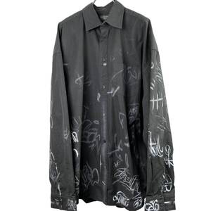 Balenciaga(バレンシアガ) GRAFFITI SHIRT OVERSIZED グラフィティオーバーサイズ長袖シャツ 23SS (black)