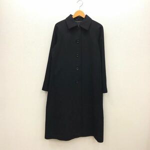 【こ018】Francois 1er PIERRE BALMAIN カシミヤコート 9AR ブラック ロング丈 無地 撥水加工 カシミヤ100% ブランド古着 バルマン送料無料