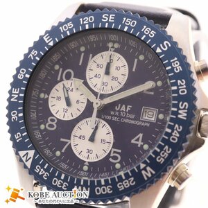 ■ シチズン JAF 腕時計 クロノグラフ 0610-345061 クォーツ 約62.8gメンズ ネイビー ケース付き