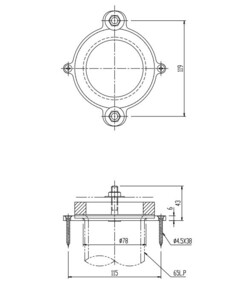 新品/開封品★LIXIL■掃除流し用排水フランジ(鉛管用）■SF-20SFW■1台■SK-22(4)(1)