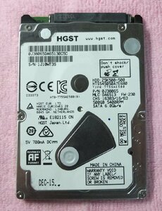 HGST 2.5インチ HDD 500GB 7mm 使用時間 35,318H