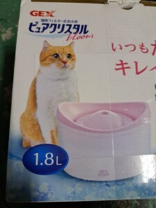 GEX 猫用 フィルター式給水器 ピュアクリスタル 1.8L お徳用 替えフィルター4個入 1箱【23/12 F-2】