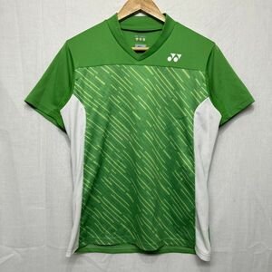 YONEX ヨネックス ショート スリーブ 半袖 シャツ メンズ M V ネック 緑 グリーン ソフト テニス バトミントン ウエア b19665