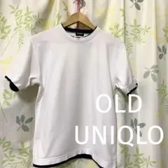 OLD UNIQLO★オールドユニクロ 白✖︎紺Tシャツ★紺タグ ビンテージ