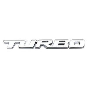 エンブレム TURBO ステッカー パーツ 車 立体 カスタム 汎用 メタル 金属 3D ドレスアップ Eタイプ シルバー