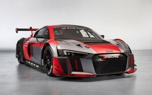 アウディ R8 LMS 2017年 レッドグレー Audi 絵画風 壁紙ポスター 特大ワイド版921×576mm（はがせるシール式）002W1