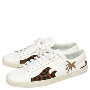 名作 SAINT LAURENT Palm Tree Low Top Sneakers レオパード パームツリー レザー スニーカー LK441952 サンローラン 40