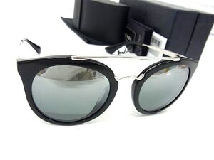 1円 ■極美品■ PRADA プラダ SPR23S-F 52□22 1AB-6N2 140 3N サングラス メガネ 眼鏡 メンズ レディース ブラック系 FF5230