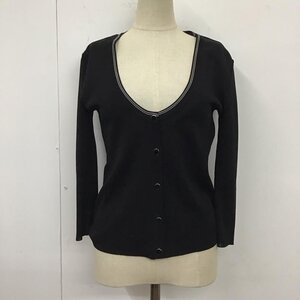 INDIVI 38 インディヴィ カーディガン 七分袖 127-38439 Uネック Cardigan 黒 / ブラック / 10121561