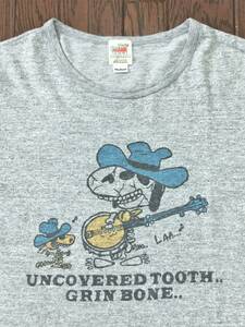 アダムエロぺ Adam et Rope FreeRage × スカル スヌーピー Ｓｎｏｏｐｙ Ｔシャツ Ｍ 霜降りグレー ウッドストック 染み込み 日本製