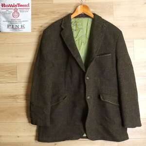 ?7R/O9.26-5　ポルトガル製　Thomas Pink　Harris Tweed　ハリスツイード　テーラードジャケット　ウールジャケット　ブレザー　48R　古着