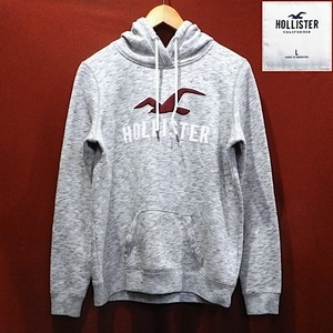 HOLLISTER CALIIORNIA ホリスター ビンテージ デザイン デカロゴ ビッグロゴ フード スエット パーカー 霜降り グレー L 美品