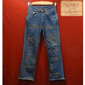 HYSTERIC GLAMOUR ヒステリックグラマー オールド ユーズド加工 kinky デニム パンツ ジーンズ 紺 F サイズ