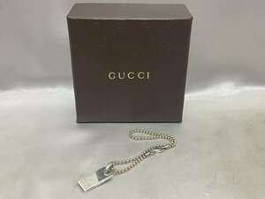 GUCCI グッチ SV925 ロゴプレート ポールチェーン ブレスレット 箱付き レディース アクセサリー