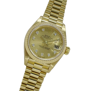 ロレックス ROLEX デイトジャスト 79178G A番 時計 レディース ブランド 10P ダイヤモンド 自動巻き AT 750YG 18K 金無垢 磨き済み