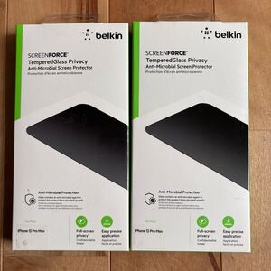 2個　Belkin ベルキン iPhone12 Pro Max 用 保護ガラス