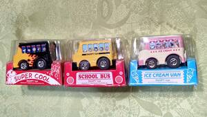 チョロＱ スヌーピータウン限定 3点セット（ICE CREAM VAN & SCHOOL BUS & SUPER COOL) 未開封 TAKARA CO.LTD 2003