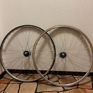 NJS 車輪 前後 ホイール ARAYA GOLD DURA ACE デュラエース シマノ ピスト トラック 競輪