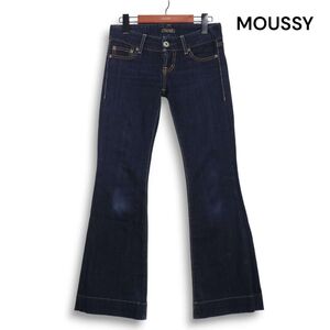 MOUSSY マウジー フレア♪ ブーツカット ストレッチ インディゴ デニム パンツ ジーンズ Sz.24　レディース 日本製　K4B00842_9#R