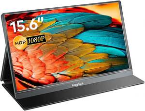 モバイルモニター 15.6インチ Kogoda 1920ｘ1080 非光沢IPSパネル 9mm薄型/軽量 スピーカー内蔵 