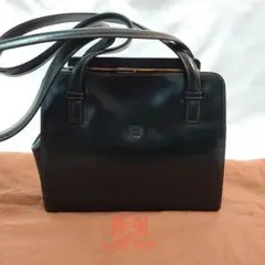 美品 LOEWE ハンドバッグ ショルダーバッグ レザー モスグリーン