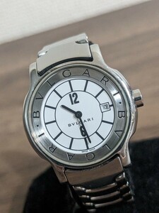 【 稼働品 極美品 】ブルガリ / BVLGARI 腕時計 ソロテンポ ST29S レディース 女性 クオーツ ホワイト文字盤 デイト 人気 電池交換済み