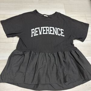 Tシャツ XL 半袖　しまむら　terawearemu 切り替えがかわいい！中古品　グレー