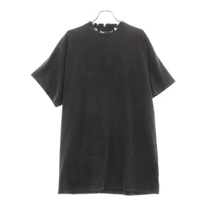 BALENCIAGA バレンシアガ 23AW PIERCED T-SHIRT ピアス オーバーサイズTシャツ 半袖カットソー ブラック 761460TPVD41055