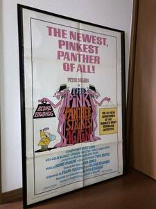 1976年 オリジナル！★「ピンクパンサー ３」「Pink Panther」ビンテージ 額付 特大 ポスター 古着屋 古民家 カフェ CAFE インテリア