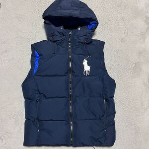 POLO RALPH LAUREN 2WAY ビッグポニー　DOWN VEST ダウン　ベスト　ネイビー　ラルフローレン　M