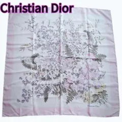 Christian Dior　クリスチャンディオール　スカーフ　花柄　パープル