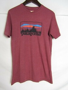 Patagonia　パタゴニア ロゴ コットン/ポリ Tシャツ メンズ 39061　Sサイズ　ワインレッド