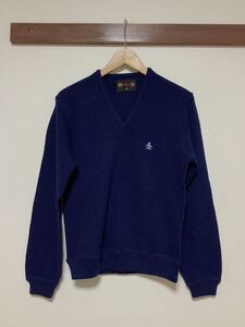 と1016 Munsingwear マンシングウェア Vネックセーター Vネックニット S ネイビー