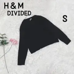 H&M DIVIDED S ニット セーター ブラック シンプル 古着