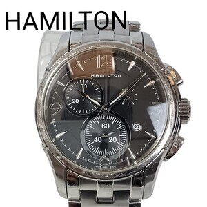 【即決 稼働 良品】Y1224-1 綺麗 HAMILTON ハミルトン ジャズマスター クロノグラフ 腕時計 稼動 デイト 黒文字盤 H326120 251 272