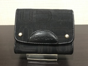 ■【YS-1】 ユーバイ ウンガロ 2つ折り 財布 ■ ブラック 黒 小銭入れ有り 縦8cm×横10cm ■ U by Ungaro 【東京発 手渡し可能】K■