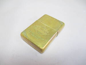 F151*ZIPPO 86*　角二本線　角菱　ロゴ　ジッポライター　/中古　/ブラス　/火花有【送料込】