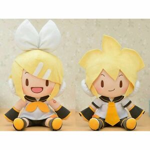 2種セット【鏡音リン&鏡音レン】メガジャンボふわふわぬいぐるみ リン レン 双子 BIGぬいぐるみ ボカロ 衣装 タグ無し PW